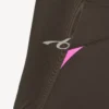 Tætsiddende langærmet techwear-top til kvinder i khakibrun/neonrosa Tætsiddende langærmet techwear-top til kvinder i khakibrun/neonrosa