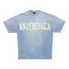 Tape Type T-shirt med tapedesign, medium pasform “Faded Blue” 739784TOVA94530