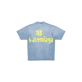 Tape Type T-shirt med tapedesign, medium pasform “Faded Blue” 739784TOVA94530