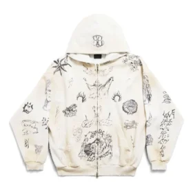 Tat Zip-up Hættetrøje Medium Fit-jakke “Off White Black” 770939TQVK13307