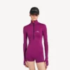 Techwear-bodysuit til kvinder med korte lange ærmer i violet/orange Techwear-bodysuit til kvinder med korte lange ærmer i violet/orange