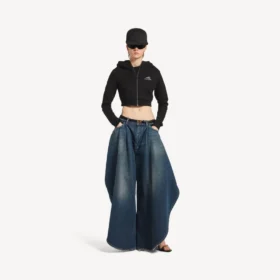 Techwear-hettetrøje til kvinder i sort