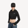 Techwear-hettetrøje til kvinder i sort