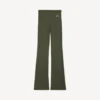 Techwear-leggings med udvidet ben til kvinder i khaki/lime