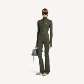 Techwear-leggings med udvidet ben til kvinder i khaki/lime