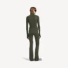 Techwear-leggings med udvidet ben til kvinder i khaki/lime