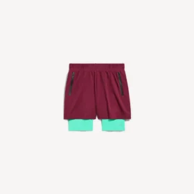 Techwear-shorts til mænd i burgundy/aqua
