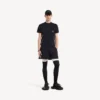 Techwear-T-shirt med korte ærmer til mænd i marineblå/hvid