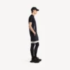 Techwear-T-shirt med korte ærmer til mænd i marineblå/hvid