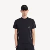 Techwear-T-shirt med korte ærmer til mænd i marineblå/hvid