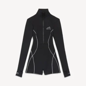 Teknisk langærmet bodysuit til kvinder i sort