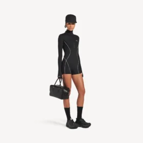 Teknisk langærmet bodysuit til kvinder i sort