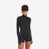 Teknisk langærmet bodysuit til kvinder i sort