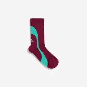 Tekniske herrestrømper i burgundy/aqua