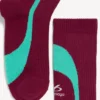 Tekniske herrestrømper i burgundy/aqua