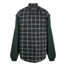 Ternet flannelskjorte med paneler “Green” 658936TCM013064