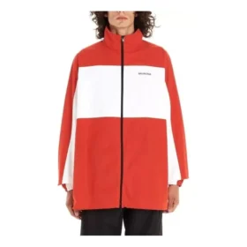 To-farvet jakke med gennemgående lynlås “Red White” 571434TYB186403