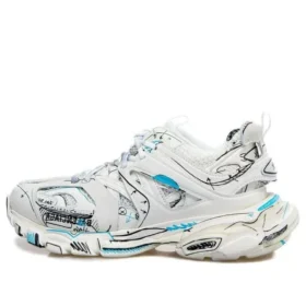 Track 1.0 Sneakers “Hvid-blå mesh og nylon med graffiti” 542023W3SRA9014