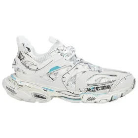 Track 1.0 Sneakers “White Blue Mesh and Nylon Graffiti” 542436W3SRA9014
