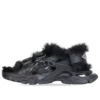 Track-sandaler “Fake Fur Black” 668560W3CQ31000