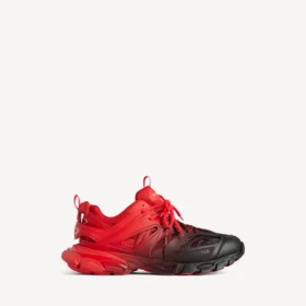 Track-sneaker i rød/sort med farveovergang