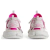 Track Sock Sneakers “Hvid og neonrosa strik og nylon” 736328W3SKC9055