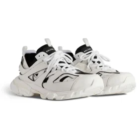 Track Sock Sneakers “Hvid og sort strik og nylon” 736330W3SKC9010