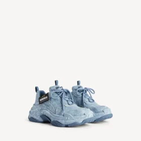 Triple S-canvas-Sneakers til mænd i blå