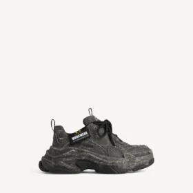 Triple S-canvas-Sneakers til mænd i sort