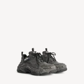 Triple S-canvas-Sneakers til mænd i sort