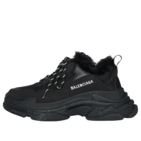 Triple S “Kunstpels – Sort” 668562W3CQ51000