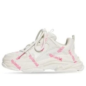Triple S Logotype Sneaker “Hvid og lyserød teknisk materiale” 654251W2FAB9050 Triple S Logotype Sneaker “Hvid og lyserød teknisk materiale” 654251W2FAB9050