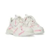 Triple S Logotype Sneaker “Hvid og lyserød teknisk materiale” 654251W2FAB9050