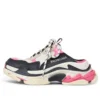 Triple S-Mules “Hvid, lyserød og sort med dobbelt skum og mesh” 755686W3SM15671