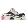 Triple S-Mules “Hvid, lyserød og sort med dobbelt skum og mesh” 755686W3SM15671