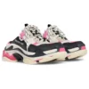 Triple S-Mules “Hvid, lyserød og sort med dobbelt skum og mesh” 755686W3SM15671