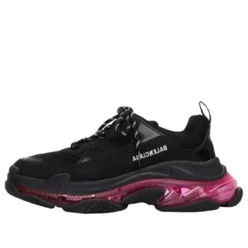 Triple S-sneaker “Clear Sole – Black Pink Neon” 541624W2FR11053