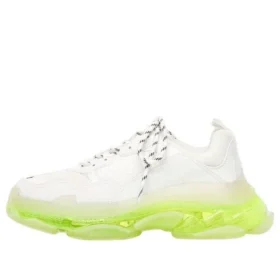 Triple S-sneaker “Clear Sole – hvid fluo-gul” 544351W2FR19073