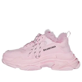 Triple S Sneaker med imiteret pels “Pink” 668562W3CQ55000