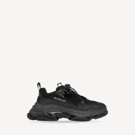 Triple S-sneaker til mænd med gennemsigtig sål i sort