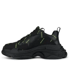 Triple S-Sneakers “Allover Logo – sort og fluorescerende gul” 536737W2FA11070
