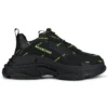 Triple S-Sneakers “Allover Logo – sort og fluorescerende gul” 536737W2FA11070