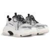Triple S-Sneakers “Sort, hvid og sølv med dobbelt skum og mesh” 536737W2FWM8191