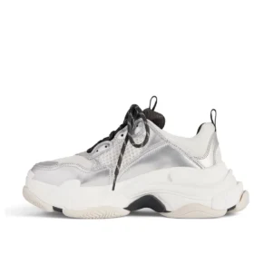 Triple S-Sneakers “Sort, hvid, sølv, dobbelt skum og mesh” 524039W2FWM8191