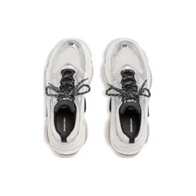 Triple S-Sneakers “Sort, hvid, sølv, dobbelt skum og mesh” 524039W2FWM8191