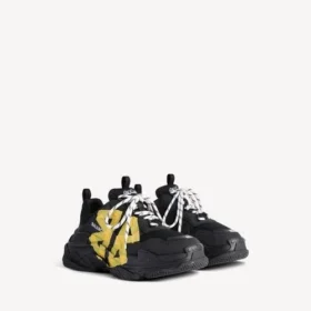 Triple S Tape Type Sneaker til mænd i sort/gul