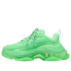 Triple S-træningssko med gennemsigtig sål “Neon Green” 544351W2CF13801
