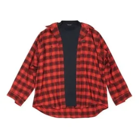 Trompe L”oeil-skjorte og T-shirt med tern “Red Navy” 699371TNM256167