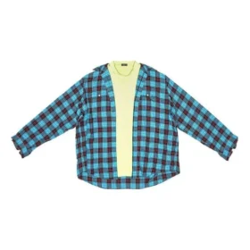 Trompe L’oeil-ternet skjorte og T-shirt “Blue Neon Yellow” 699371TMM116305