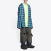 Trompe L’oeil-ternet skjorte og T-shirt “Blue Neon Yellow” 699371TMM116305